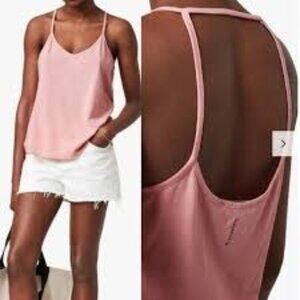All Saints tank top 6 pink cami EUC Balia cotton petal lightweight sexy strappy